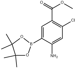 4-氨基-2-氯-5-(4,4,5,5-四甲基-1,3,2-二氧杂硼烷-2-基)苯甲酸甲酯 结构式