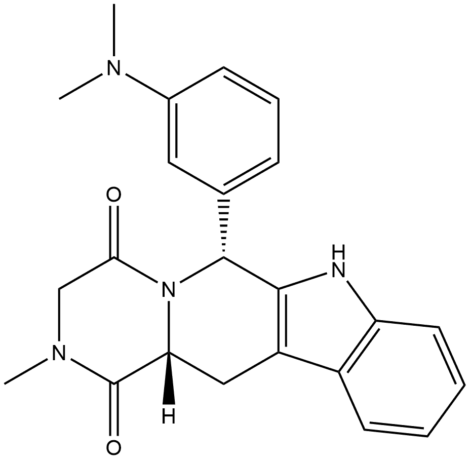 (6R,12aR)-6-[3-(Dimethylamino)phenyl]-2,3,6,7,12,12a-hexahydro-2-methylpyrazino[1′,2′:1,6]pyrido[3,4-b]indole-1,4-dione 结构式