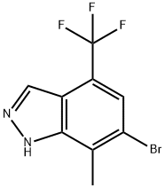 6-溴-7-甲基-4-(三氟甲基)-1H-吲唑 结构式