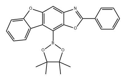 2-苯基-10-(4,4,5,5-四甲基-1,3,2-二氧苯甲醛-2-基)苯并[2,3]苯并呋喃[6,5-D]恶唑 结构式