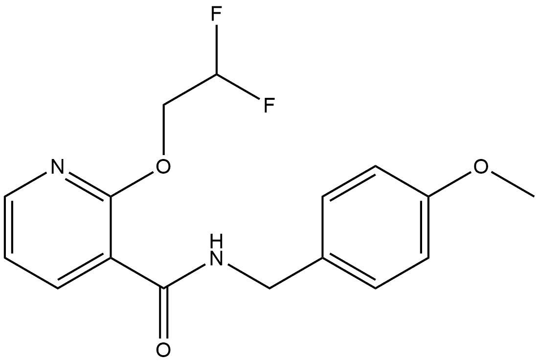 2-(2,2-Difluoroethoxy)-N-[(4-methoxyphenyl)methyl]-3-pyridinecarboxamide 结构式