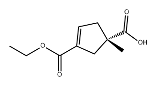 (S)-3-(乙氧基羰基)-1-甲基环戊-3-烯羧酸 结构式