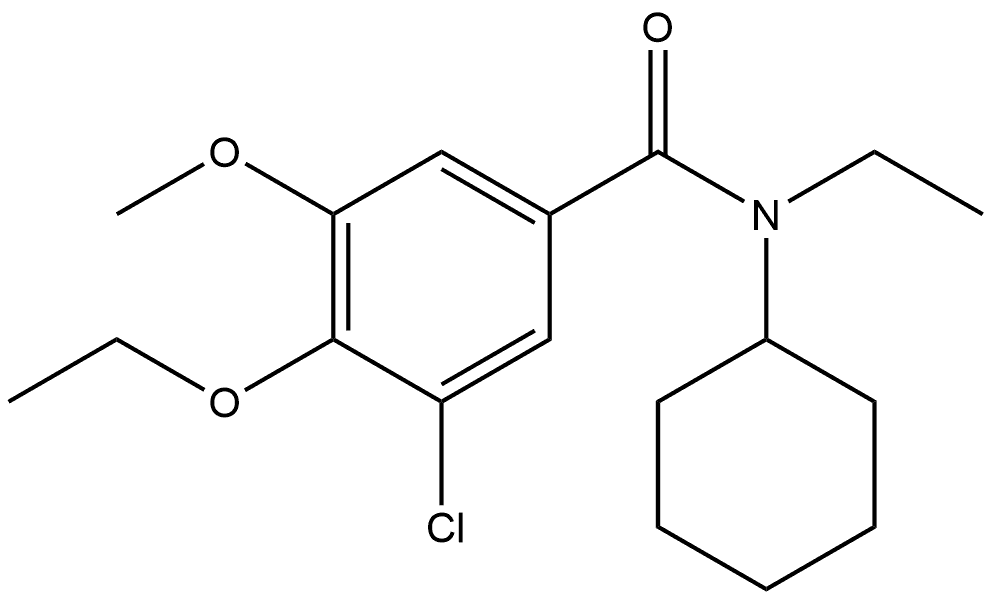 3-Chloro-N-cyclohexyl-4-ethoxy-N-ethyl-5-methoxybenzamide 结构式