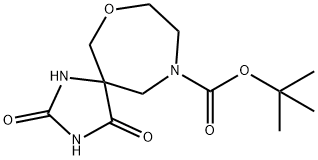 2,4-二氧-7-氧-1,3,10-三氮螺[4.6]十一烷-10-甲酸叔丁酯 结构式