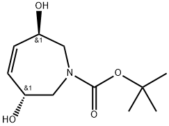 (3R,6R)-3,6-二羟基-2,3,6,7-四氢-1H-氮杂-1-羧酸叔丁酯 结构式