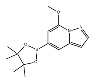 7-甲氧基-5-(4,4,5,5-四甲基-1,3,2-二氧硼杂环戊烷-2-基)吡唑并[1,5-A]吡啶 结构式