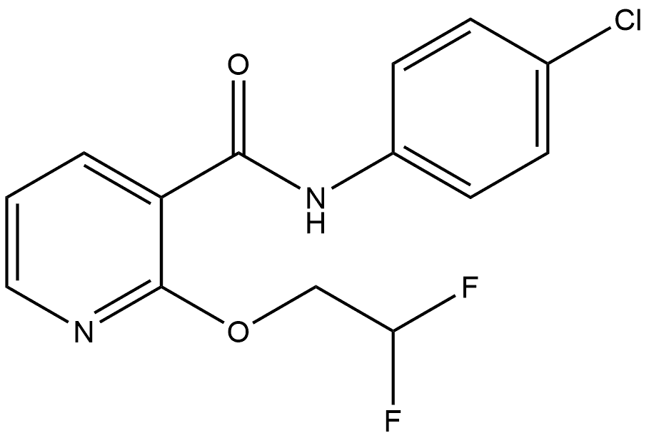 N-(4-Chlorophenyl)-2-(2,2-difluoroethoxy)-3-pyridinecarboxamide 结构式