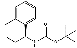 (R)-(2-羟基-1-(邻甲苯基)乙基)氨基甲酸叔丁酯 结构式