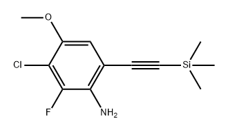 3-氯-2-氟-4-甲氧基-6-((三甲基甲硅烷基)乙炔基)苯胺 结构式