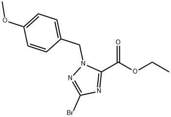 3-溴-1-(4-甲氧基苄基)-1H-1,2,4-三唑-5-羧酸乙酯 结构式