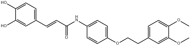 (E)-3-(3,4-dihydroxyphenyl)-N-(4-(3,4-dimethoxyphenethoxy)phenyl)acrylamide 结构式