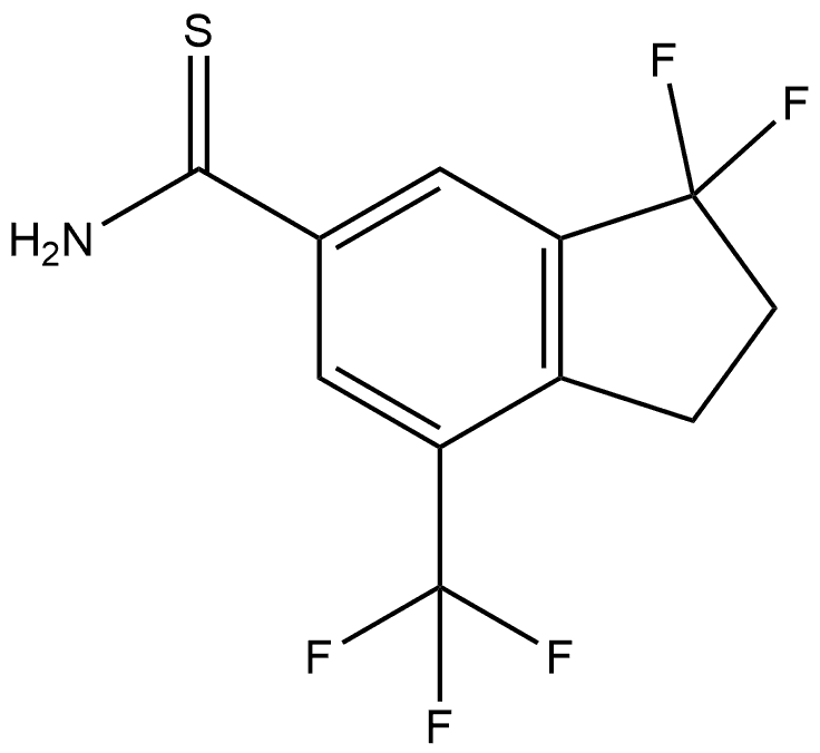 3,3-difluoro-7-(trifluoromethyl)-2,3-dihydro-1H-indene-5-carbothioamide 结构式