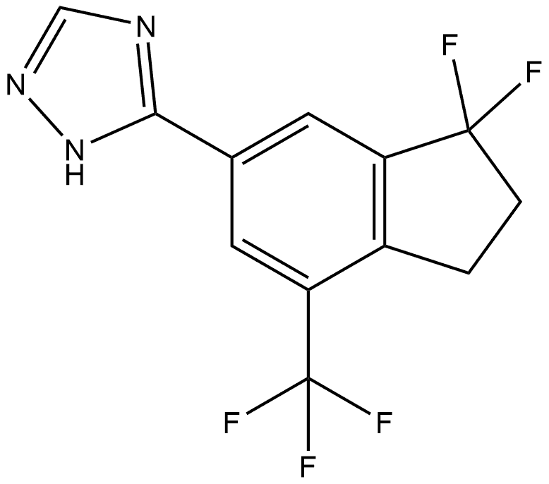 3-(3,3-difluoro-7-(trifluoromethyl)-2,3-dihydro-1H-inden-5-yl)-4H-1,2,4-triazole 结构式