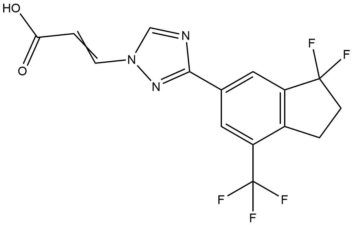 3-(3-(3,3-difluoro-7-(trifluoromethyl)-2,3-dihydro-1H-inden-5-yl)-1H-1,2,4-triazol-1-yl)acrylic acid 结构式