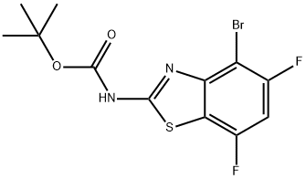 (4-溴-5,7-二氟苯并[D]噻唑-2-基)氨基甲酸叔丁酯 结构式