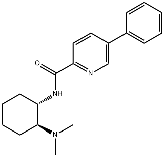 N - [ ( 1S、2S)-2 - (二甲氨基)环己基] - 5 -苯基- 2 -吡啶甲酰胺 结构式