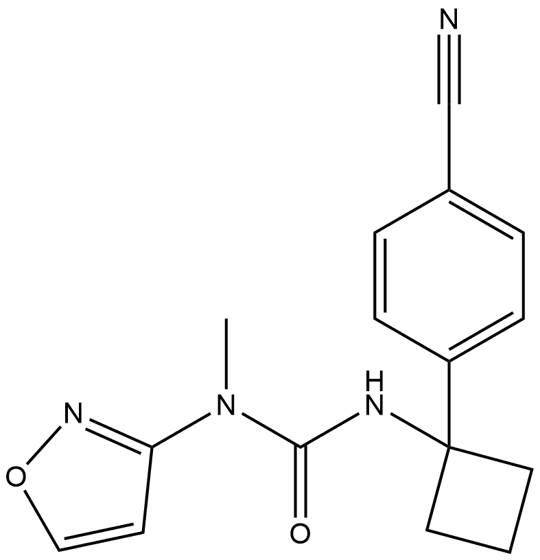 3-(1-(4-氰基苯基)环丁基)-1-(异噁唑-3-基)-1-甲基脲 结构式