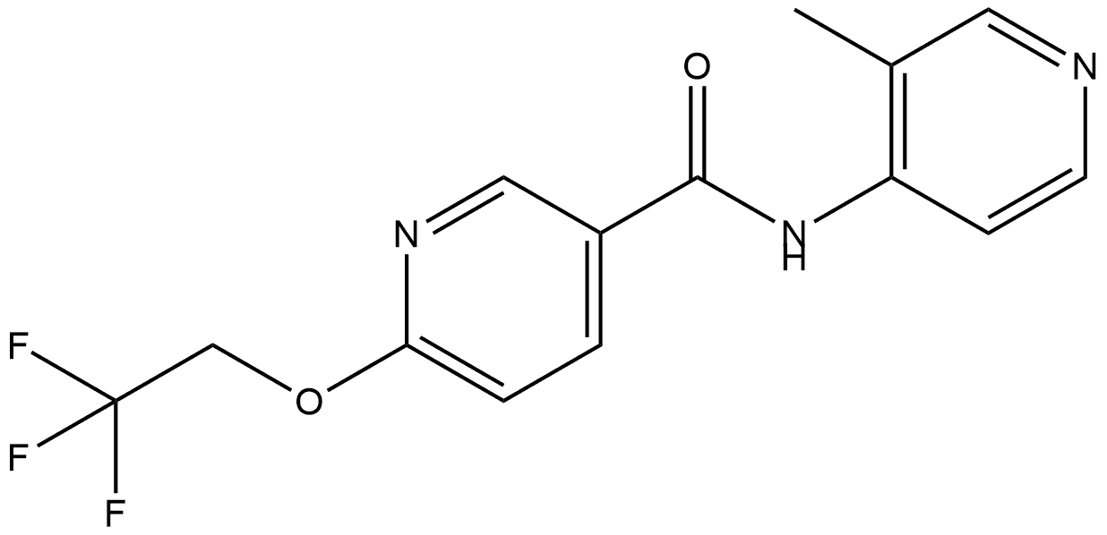 N-(3-Methyl-4-pyridinyl)-6-(2,2,2-trifluoroethoxy)-3-pyridinecarboxamide 结构式