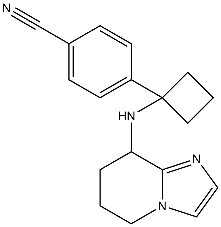 4-(1-((5,6,7,8-四氢咪唑并[1,2-A]吡啶-8-基)氨基)环丁基)苯腈 结构式