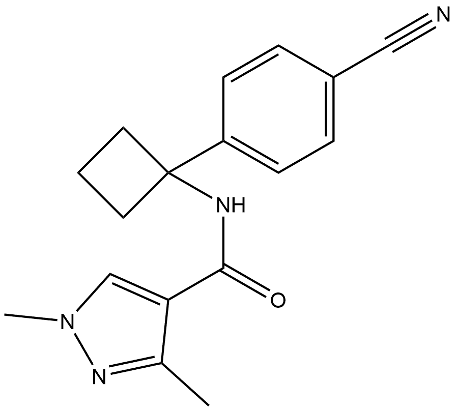 N-(1-(4-氰基苯基)环丁基)-1,3-二甲基-1H-吡唑-4-甲酰胺 结构式