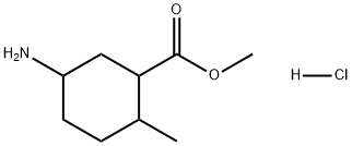 Cyclohexanecarboxylic acid, 5-amino-2-methyl-, methyl ester, hydrochloride (1:1) 结构式
