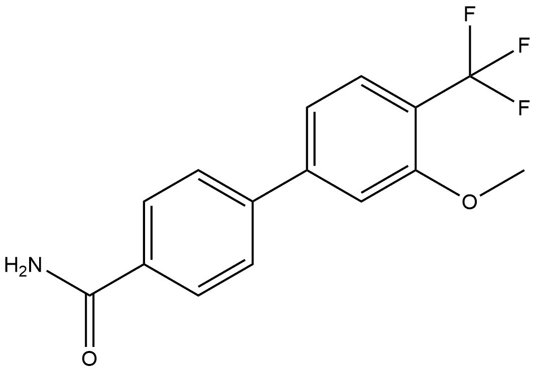 3'-Methoxy-4'-(trifluoromethyl)[1,1'-biphenyl]-4-carboxamide 结构式