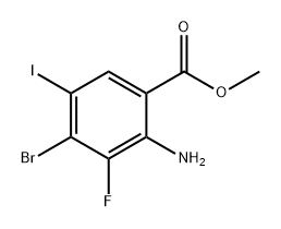 2-氨基-4-溴-3-氟-5-碘苯甲酸甲酯 结构式