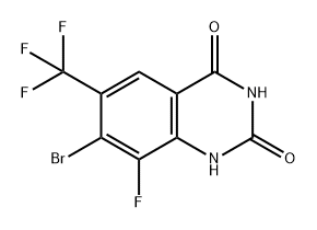 7-溴-8-氟-6-(三氟甲基)喹唑啉-2,4(1H,3H)-二酮 结构式