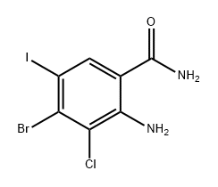 2-氨基-4-溴-3-氯-5-碘苯甲酰胺 结构式