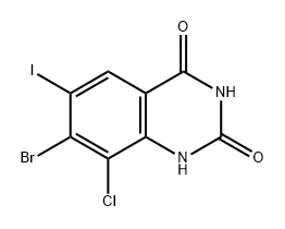 7-溴-8-氯-6-碘喹唑啉-2,4(1H,3H)-二酮 结构式