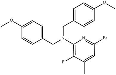 6-溴-3-氟-N,N-双(4-甲氧基苄基)-4-甲基吡啶-2-胺 结构式