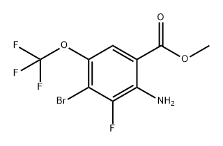 2-氨基-4-溴-3-氟-5-(三氟甲氧基)苯甲酸甲酯 结构式