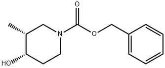 (3R,4S)-4-羟基-3-甲基哌啶-1-甲酸苄酯 结构式