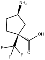 Cyclopentanecarboxylic acid, 3-amino-1-(trifluoromethyl)-, (1S,3R)- 结构式