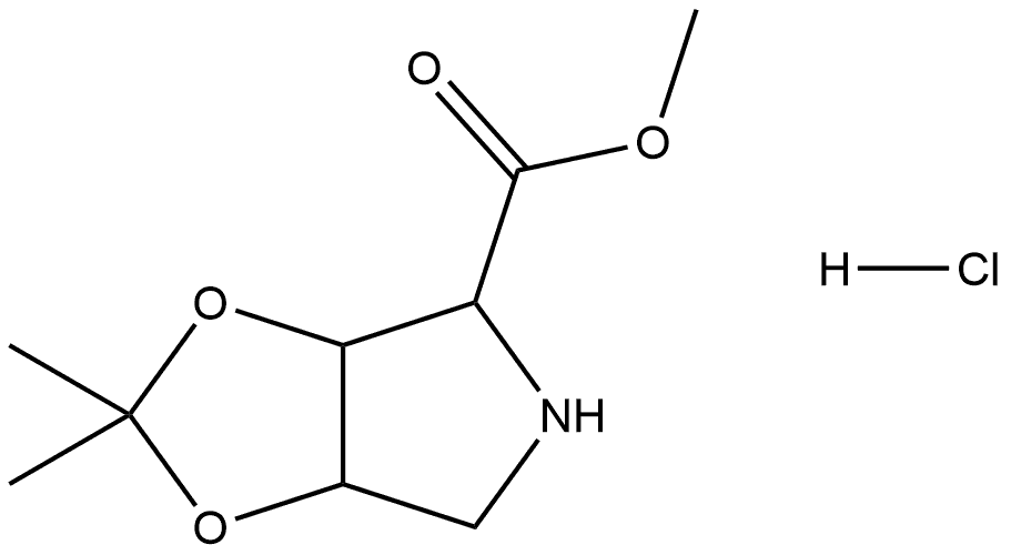 2,2-二甲基四氢-4H-[1,3]二氧杂环戊烯并[4,5-C]吡咯-4-羧酸甲酯盐酸盐 结构式