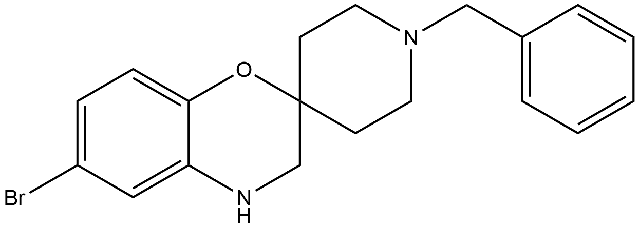 6-Bromo-3,4-dihydro-1'-(phenylmethyl)-spiro[2H-1,4-benzoxazine-2,4'-piperidine 结构式