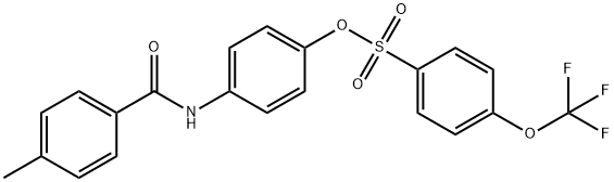 Benzenesulfonic acid, 4-(trifluoromethoxy)-, 4-[(4-methylbenzoyl)amino]phenyl ester 结构式