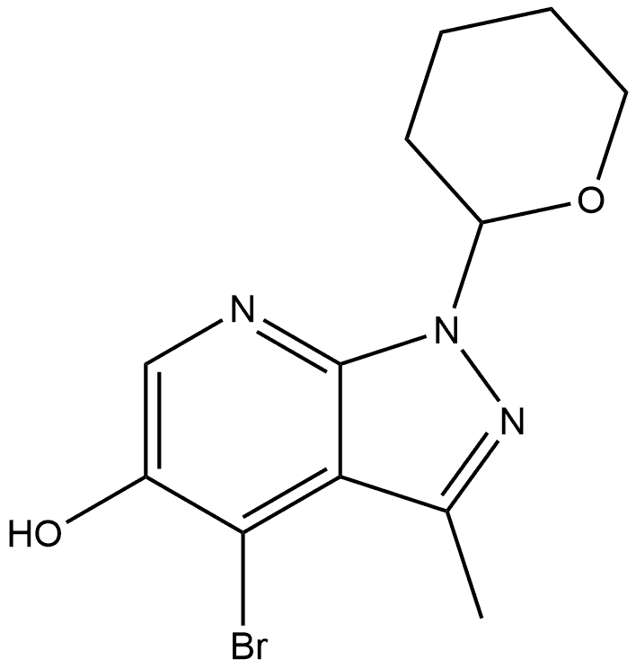 4-溴-3-甲基-1-(四氢2H-吡喃-2-基)-1H-吡唑并[3,4-B]吡啶-5-醇 结构式