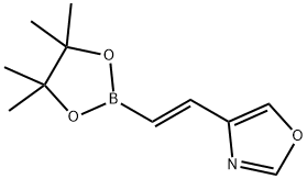 (E)-4-(2-(4,4,5,5-四甲基-1,3,2-二噁硼烷-2-基)乙烯基)噁唑 结构式