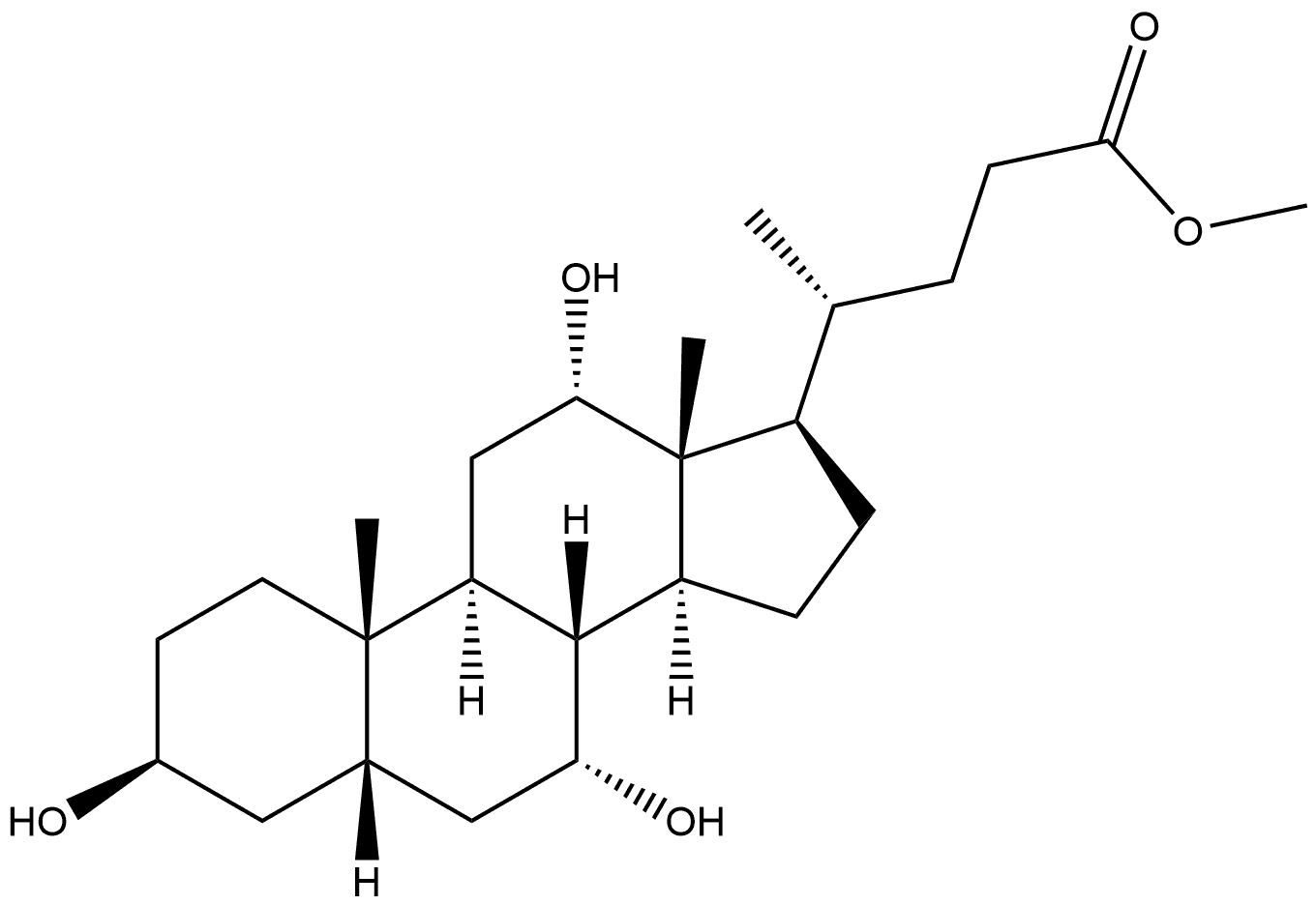 3β,7α,12α-Trihydroxy-5β-cholanic Acid Methyl Ester 结构式