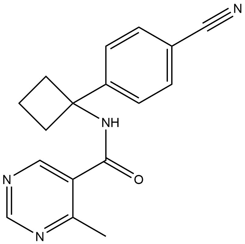 N-(1-(4-氰基苯基)环丁基)-4-甲基嘧啶-5-甲酰胺 结构式