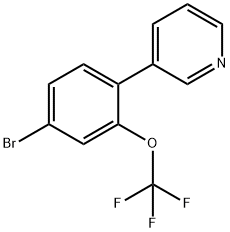 Pyridine, 3-[4-bromo-2-(trifluoromethoxy)phenyl]- 结构式