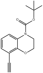 8-乙炔基-2,3-二氢-4H-苯并[B][1,4]噁嗪-4-羧酸叔丁酯 结构式