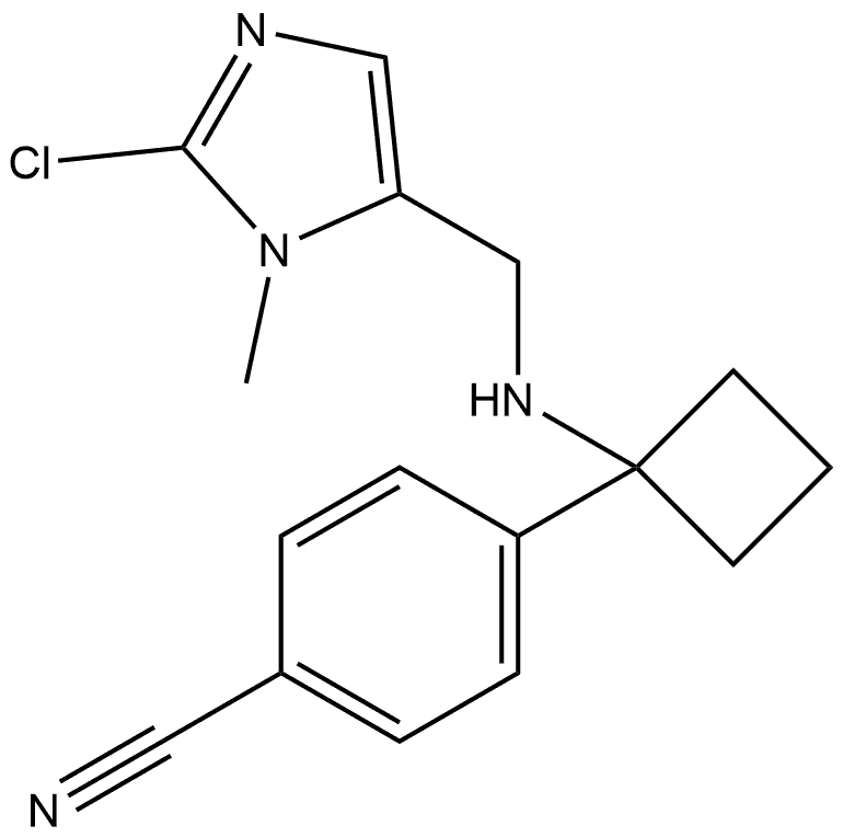 4-(1-(((2-氯-1-甲基-1H-咪唑-5-基)甲基)氨基)环丁基)苯腈 结构式