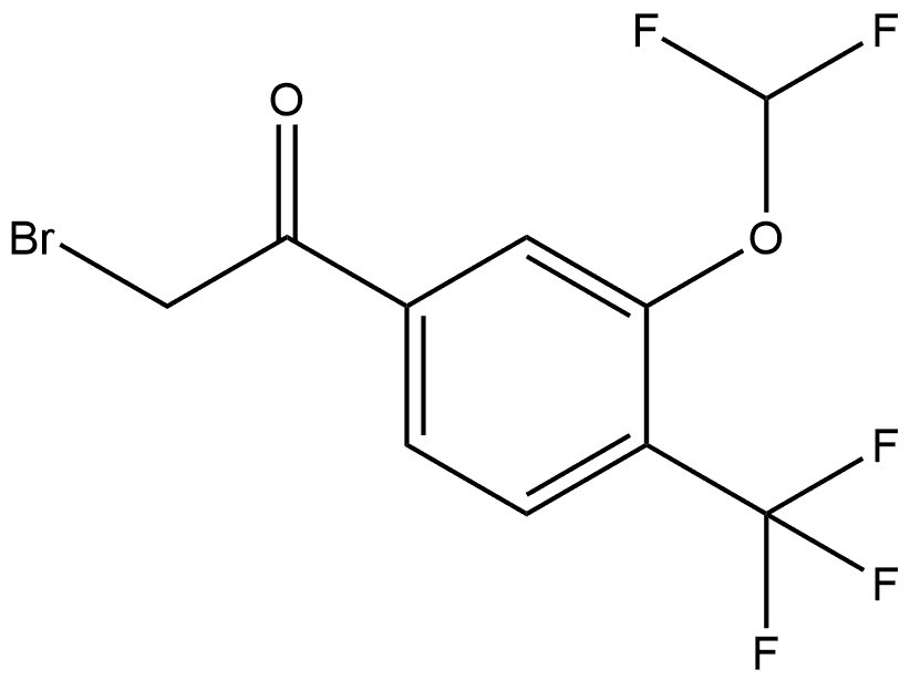 2-Bromo-1-[3-(difluoromethoxy)-4-(trifluoromethyl)phenyl]ethanone 结构式