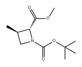 1-(叔丁基)2-甲基(2R,3R)-3-甲基氮杂环丁烷-1,2-二羧酸酯 结构式