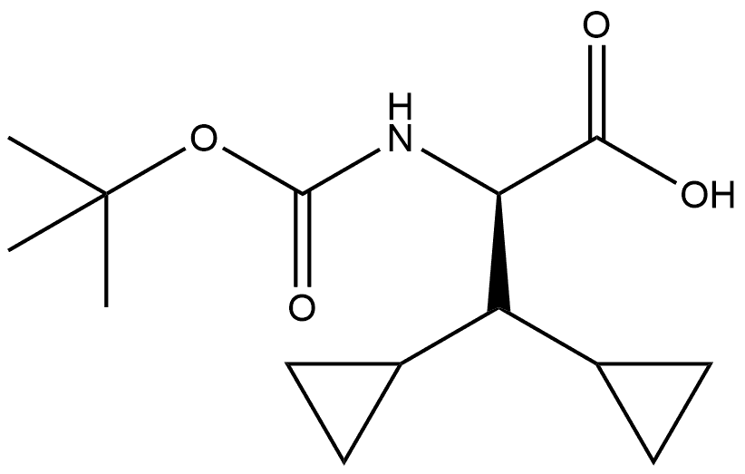 (R)-2-((叔丁氧基羰基)氨基)-3,3-二环丙基丙酸 结构式