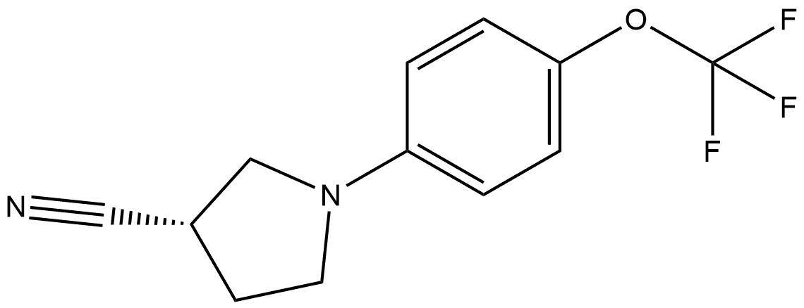 (3S)-1-[4-(Trifluoromethoxy)phenyl]-3-pyrrolidinecarbonitrile 结构式