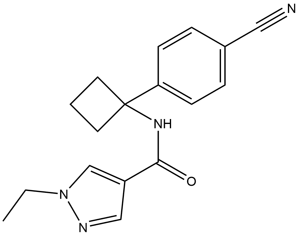 N-(1-(4-氰基苯基)环丁基)-1-乙基-1H-吡唑-4-甲酰胺 结构式