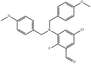 3-(双(4-甲氧基苄基)氨基)-5-氯-2-氟苯甲醛 结构式